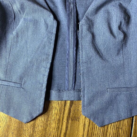 Lane Bryant Women's Plus Size 14 Grey Vest Hook Closure Stretch Fabric - Picture 3 of 6